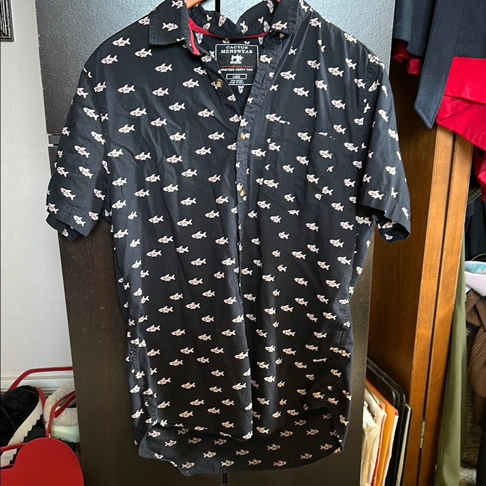 Cactus Blue Casual Button Down Shirt